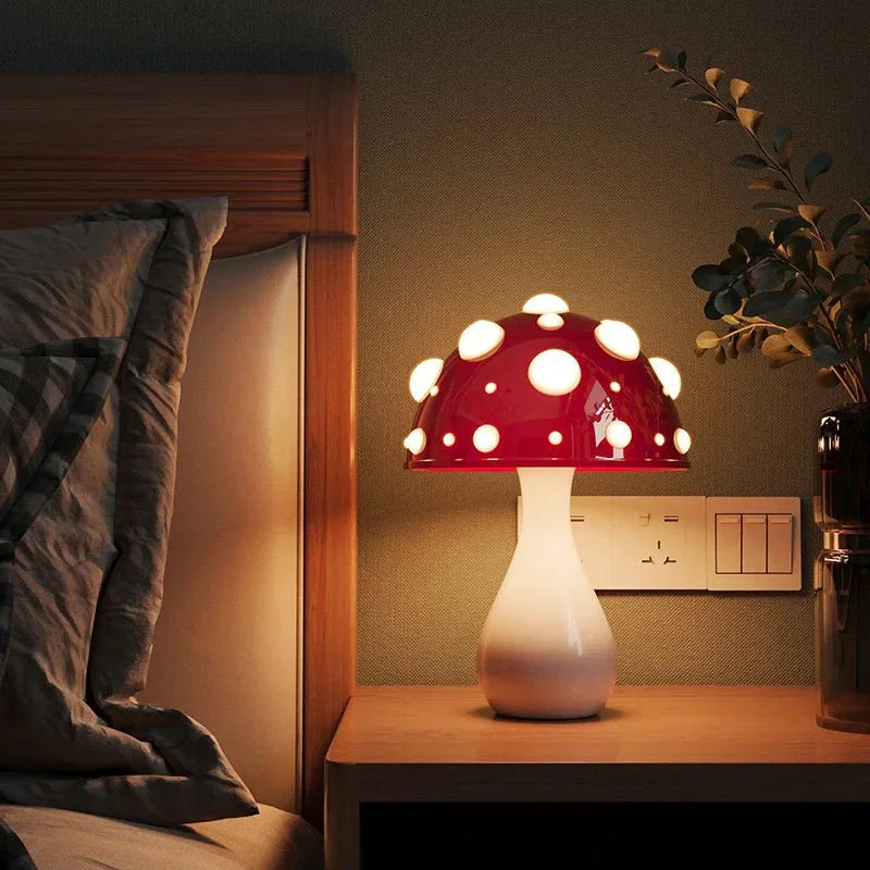 Lampe de table décorative champignon à intensité variable pour chambre à coucher