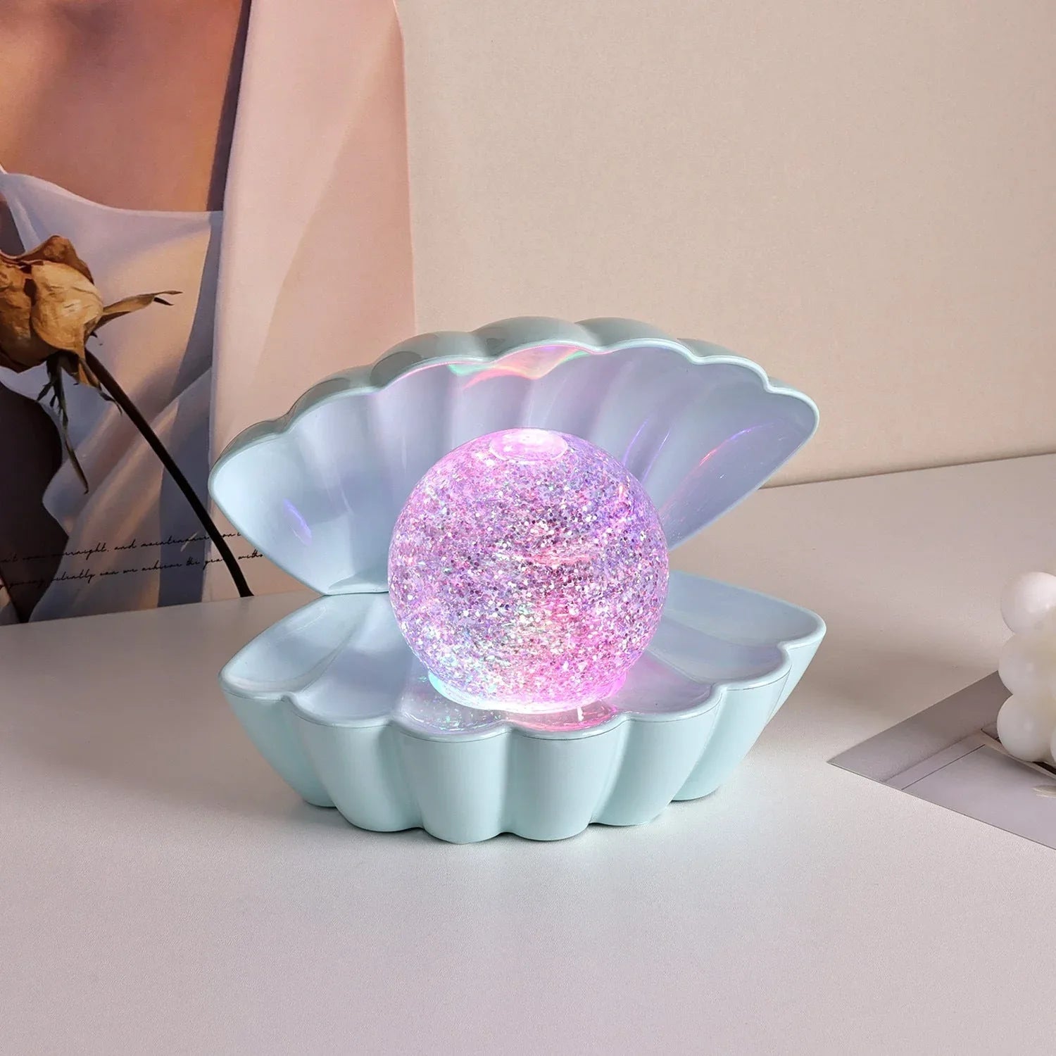 Veilleuse décorative en forme de coquillage avec lumière d'ambiance néon, petite lampe de chevet.