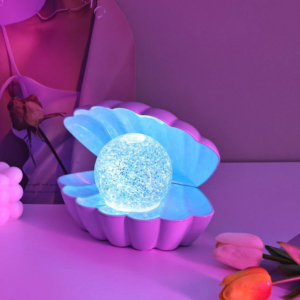 Veilleuse décorative en forme de coquillage avec lumière d'ambiance néon, petite lampe de chevet.