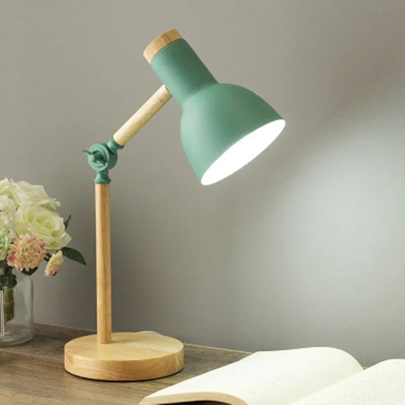 Lampe de chevet de bureau simple de chambre à coucher de protection oculaire nordique