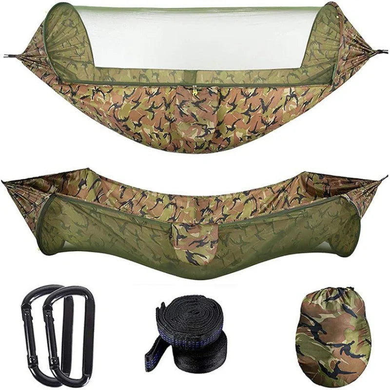Outdoor schnell aufbaubare Camping-Hängematte & Moskitonetz