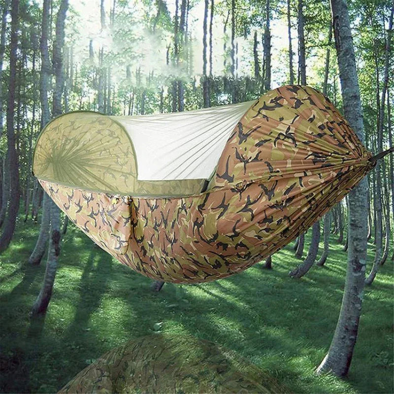 Outdoor schnell aufbaubare Camping-Hängematte & Moskitonetz