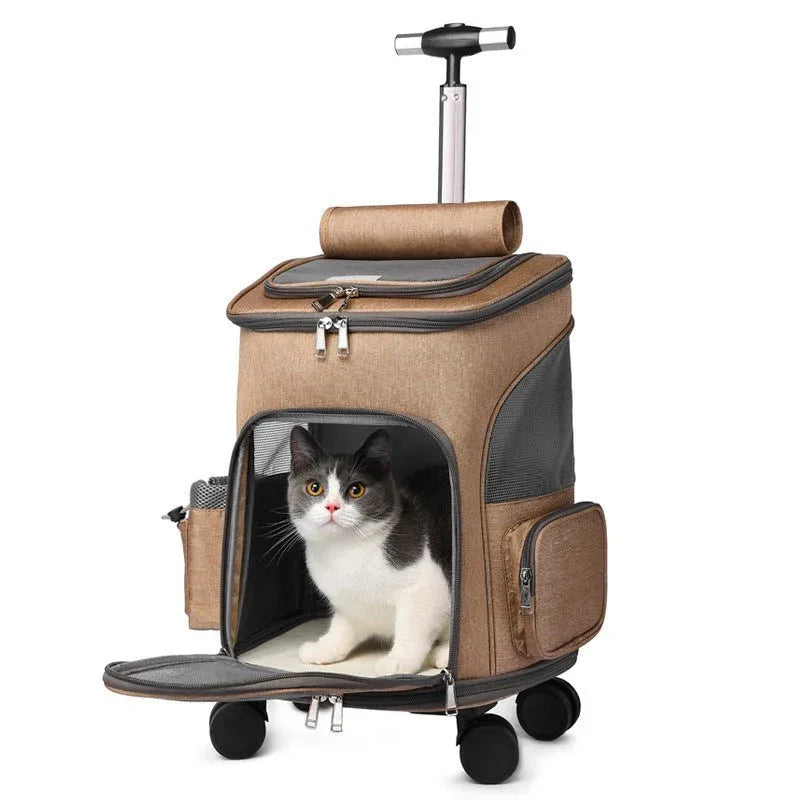 Sac à dos à roulettes pour chat et chien