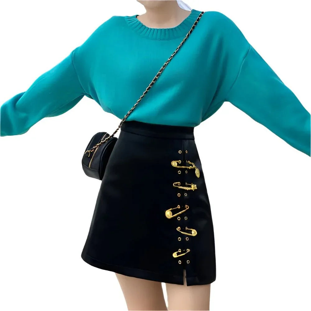 Abgesteppter High-Waist-Schlankheitsrock