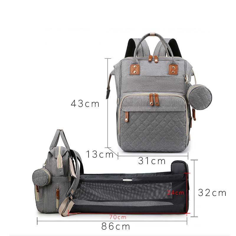 Tragbare Baby-Reisetasche mit großem Fassungsvermögen, Kinderbett und Wickeltasche in einem
