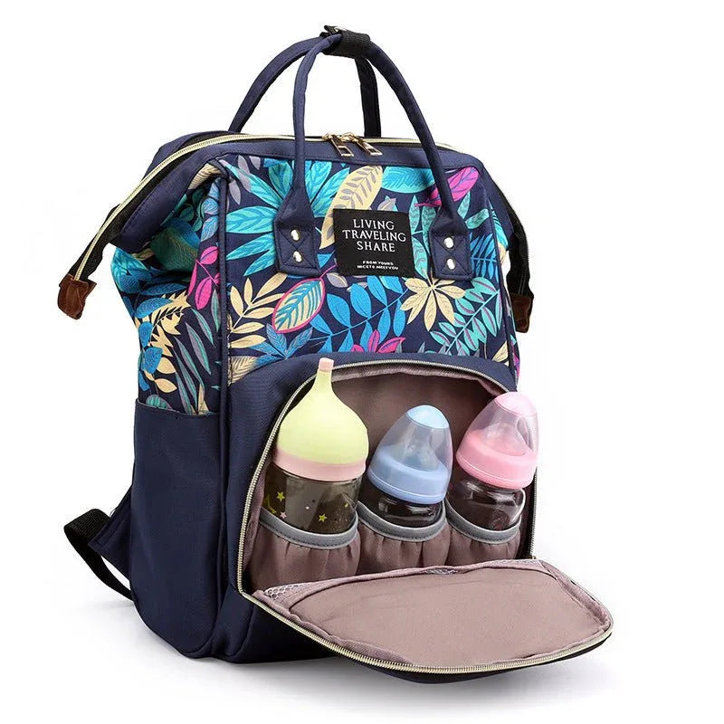 Bedruckter Mama-Rucksack als Wickeltasche