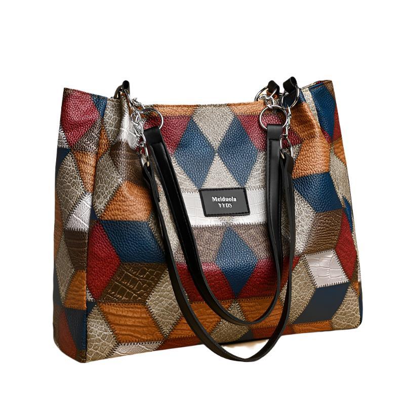Handtasche aus PU-Leder mit geometrischem Muster