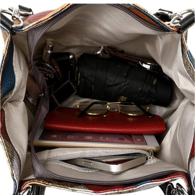 Handtasche aus PU-Leder mit geometrischem Muster