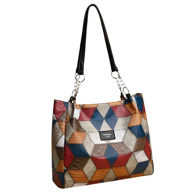 Handtasche aus PU-Leder mit geometrischem Muster