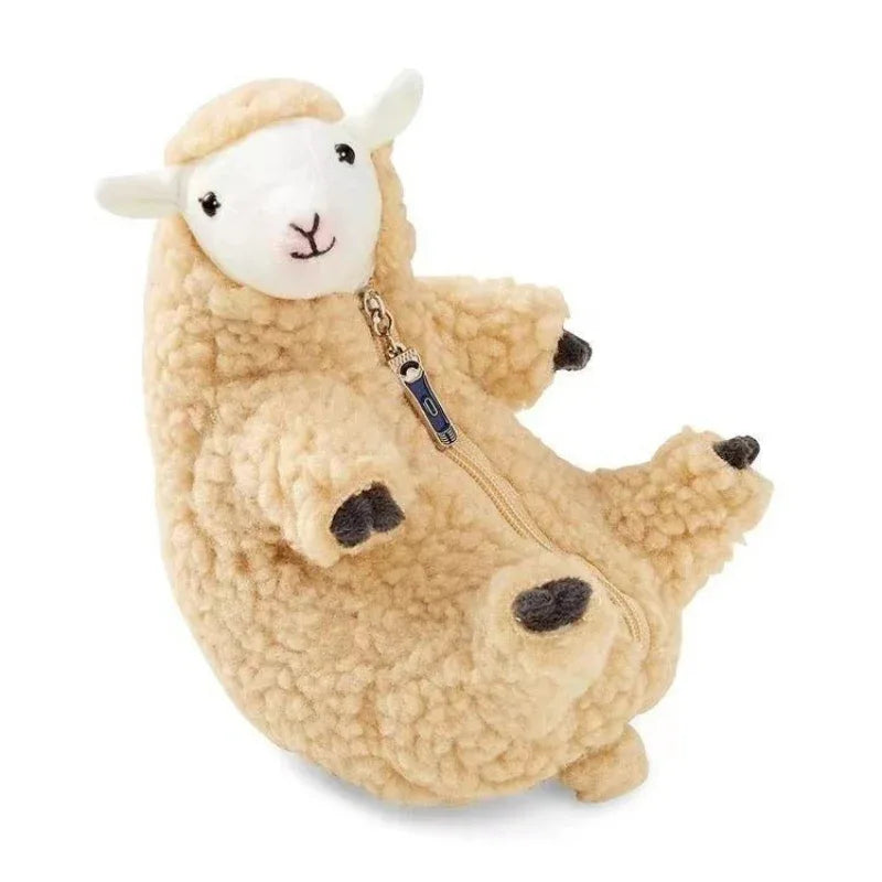 Abnehmbares Fell Lamm Plüschtier Puppe Stofftier