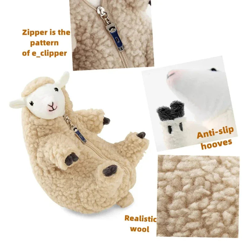 Abnehmbares Fell Lamm Plüschtier Puppe Stofftier