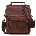 Sac de messager/porte-documents en cuir de vachette rétro pour hommes