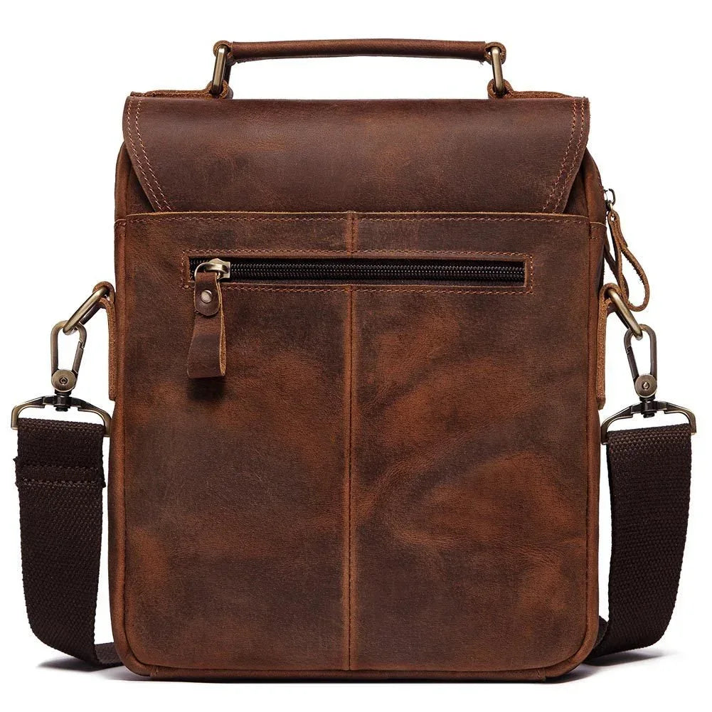 Sac de messager/porte-documents en cuir de vachette rétro pour hommes