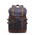 Retro Leather & Canvas Backpack For Men