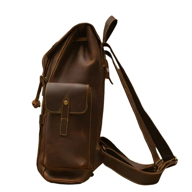 Herren-Lederrucksack im Retro-Stil, Freizeittasche