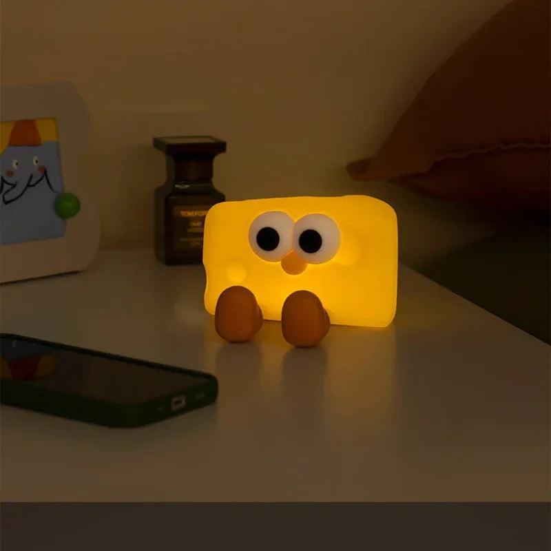 Veilleuse en silicone en forme de fromage, mignonne décoration d'intérieur