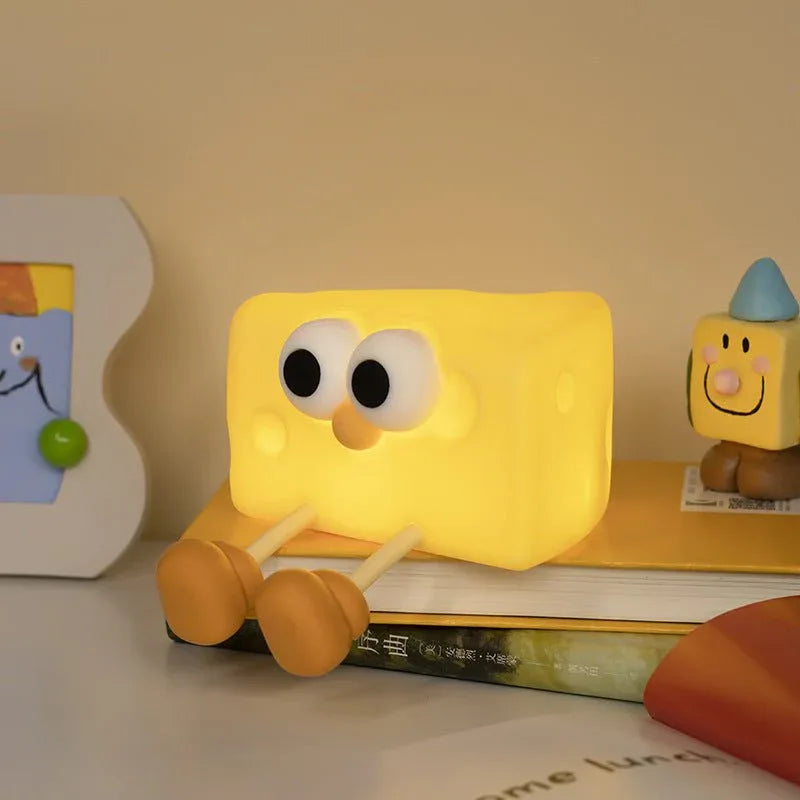 Veilleuse en silicone en forme de fromage, mignonne décoration d'intérieur