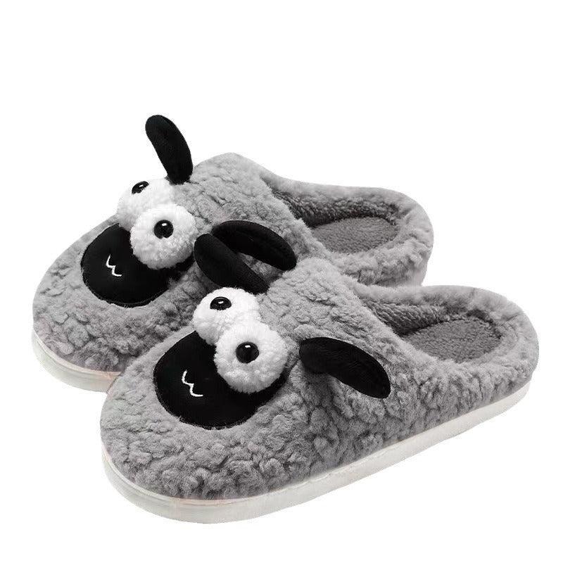 Einfache, warme Baumwoll-Unisex-Lammhausschuhe zum Hineinschlüpfen