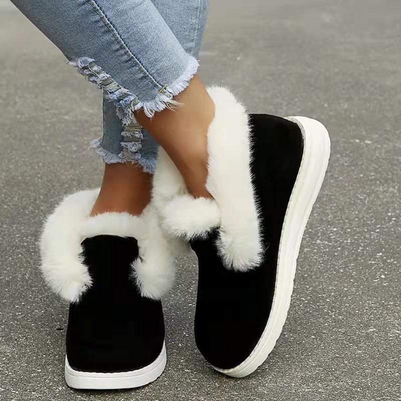 Snow Warme Winterstiefel Plüsch Fell Stiefeletten für Damen