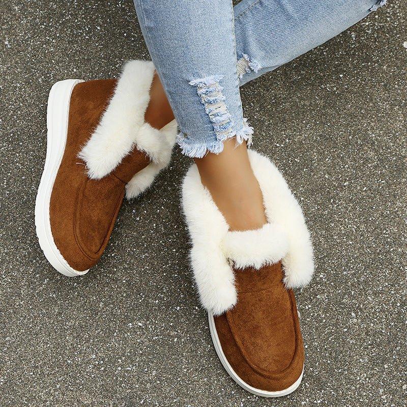 Snow Warme Winterstiefel Plüsch Fell Stiefeletten für Damen