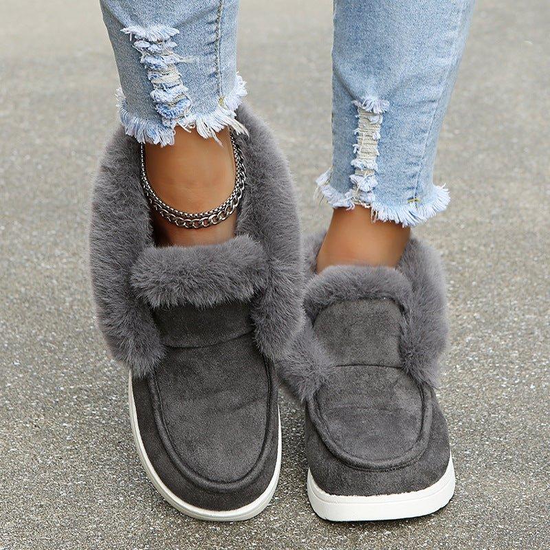 Snow Warme Winterstiefel Plüsch Fell Stiefeletten für Damen