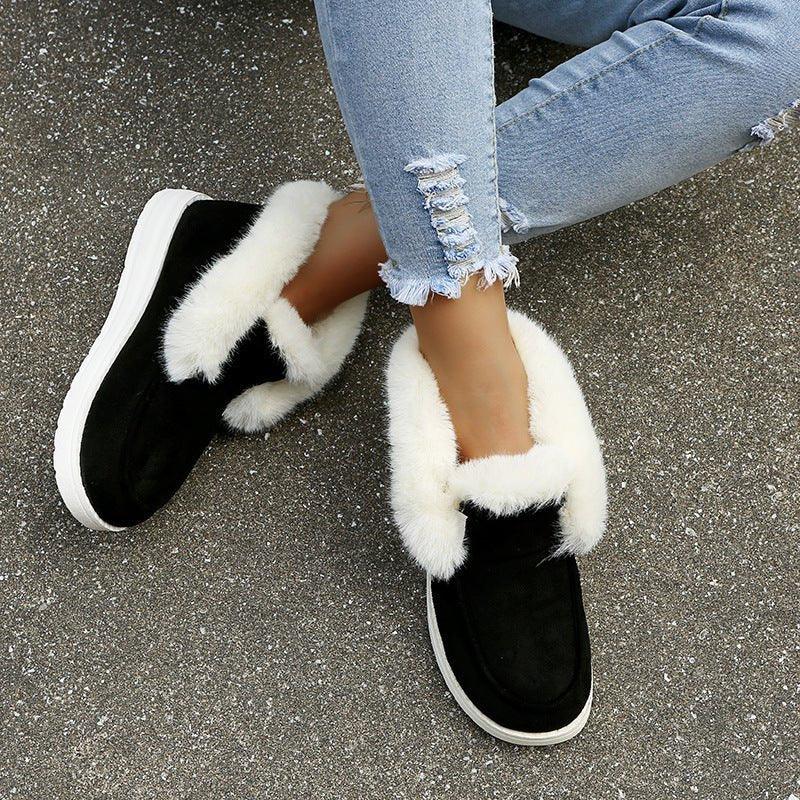 Snow Warme Winterstiefel Plüsch Fell Stiefeletten für Damen
