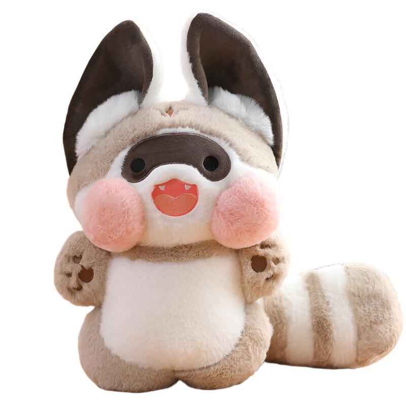 Animaux en Peluche Doux Mignons Renard Panda Roux Raton Laveur Poupées Jouets en Peluche