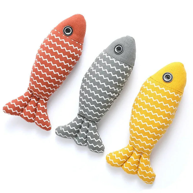 Weiche, sichere, bequeme Fisch-Indoor-Interaktive-Übungs-Katzenspielzeuge mit gefülltem Katzenminze