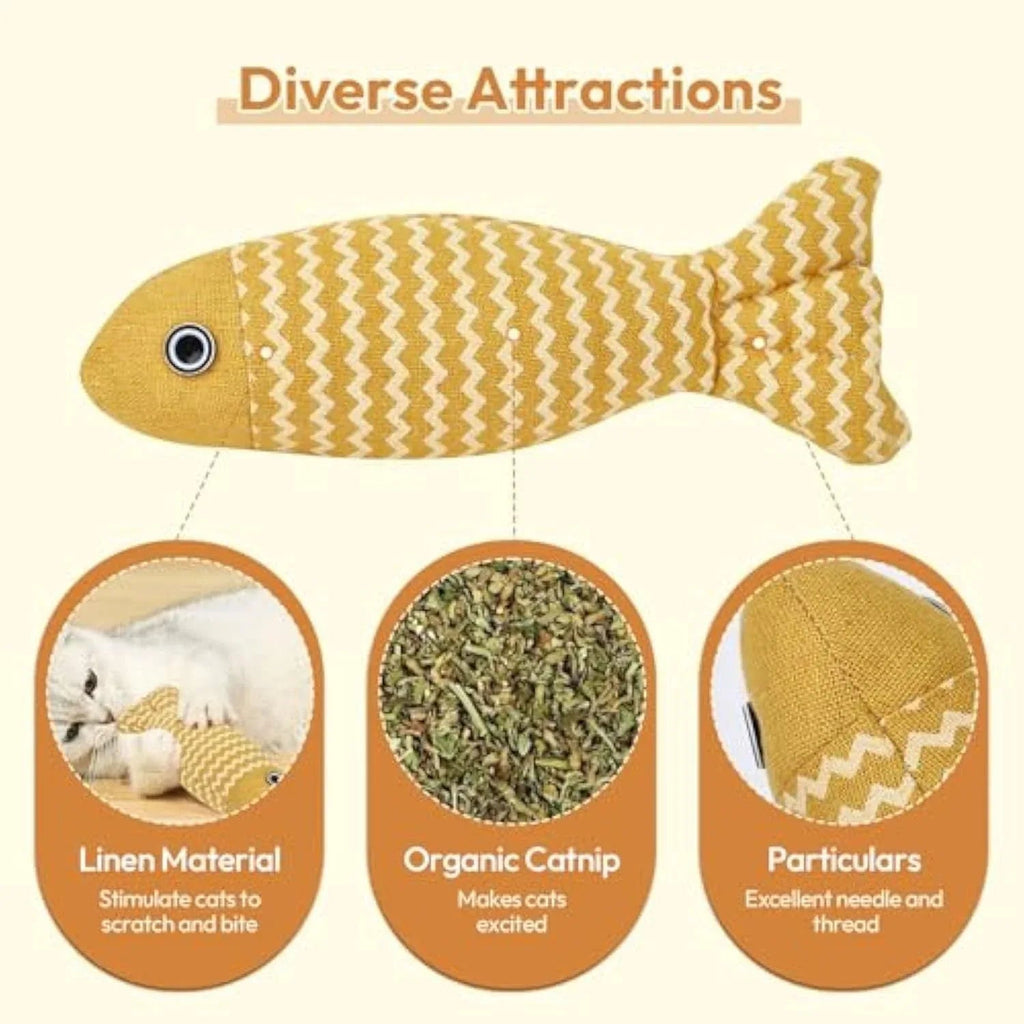 Weiche, sichere, bequeme Fisch-Indoor-Interaktive-Übungs-Katzenspielzeuge mit gefülltem Katzenminze