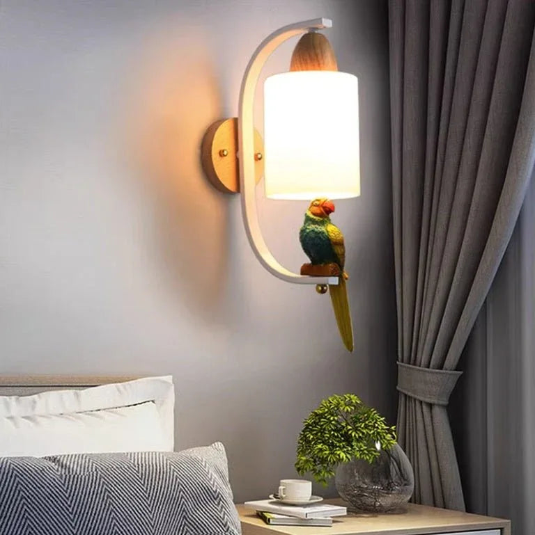 Lampe de Chevet en Bois Massif Minimaliste Créative Personnalité Salon Mur de Fond Escalier Couloir Lampes