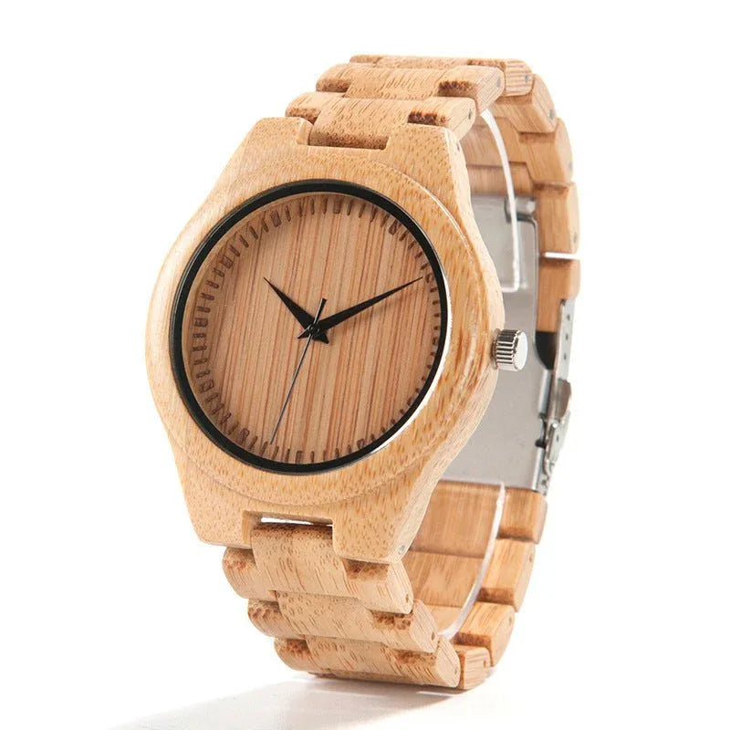 Montre unisexe en bois de bambou