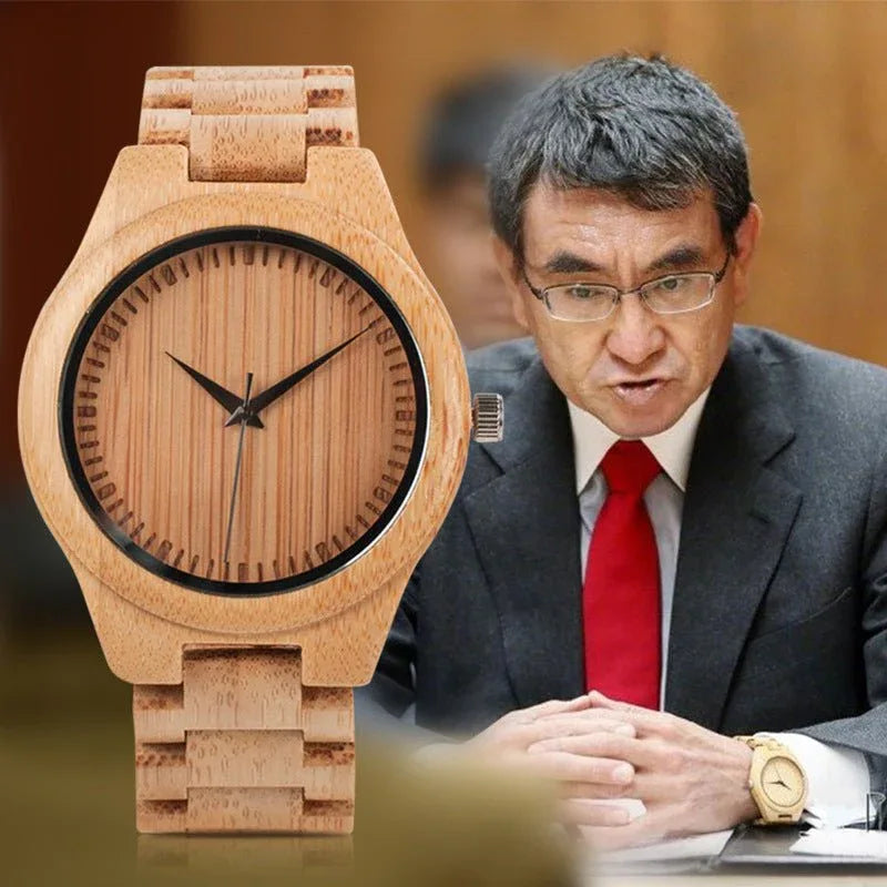 Montre unisexe en bois de bambou