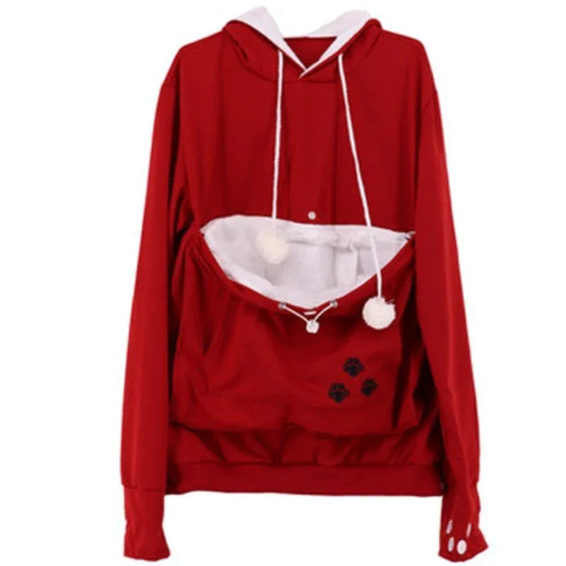 Unisex Katzen-Haustier Großer Beutel-Kapuzenpullover für Katzenliebhaber