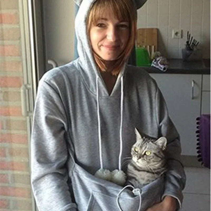 Unisex Katzen-Haustier Großer Beutel-Kapuzenpullover für Katzenliebhaber