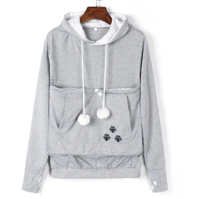 Unisex Katzen-Haustier Großer Beutel-Kapuzenpullover für Katzenliebhaber