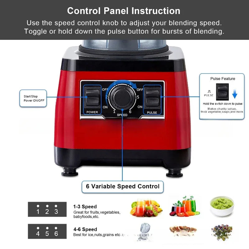 Mixeur-Blender de cuisine polyvalent 2200W