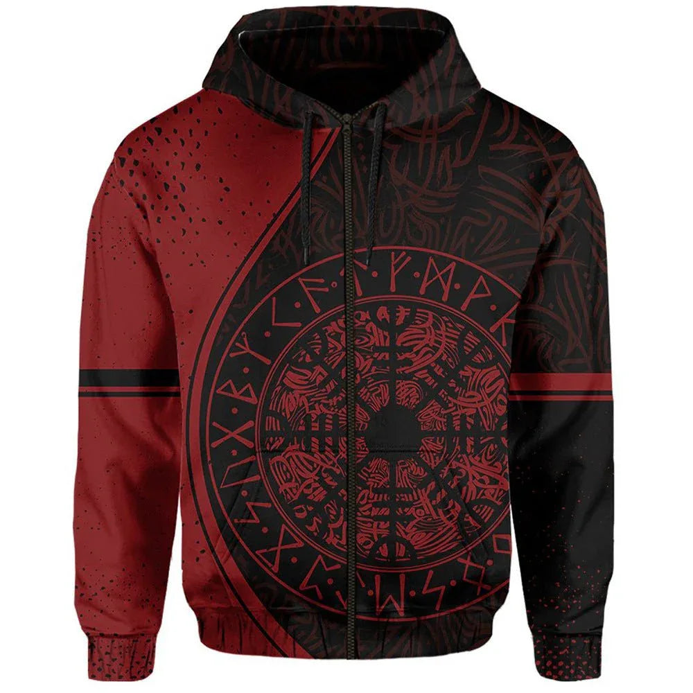 Bedruckte Kapuzenpullover Wikingerkrieger