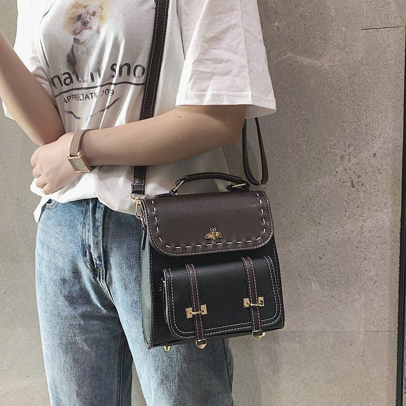 Vintage Kleine Elegante Damen-Rucksäcke aus PU-Leder