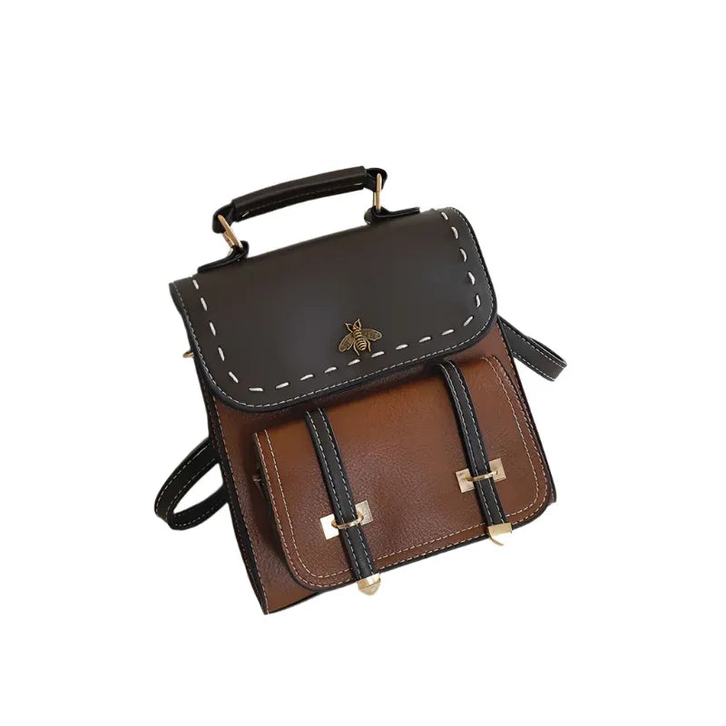 Vintage Kleine Elegante Damen-Rucksäcke aus PU-Leder