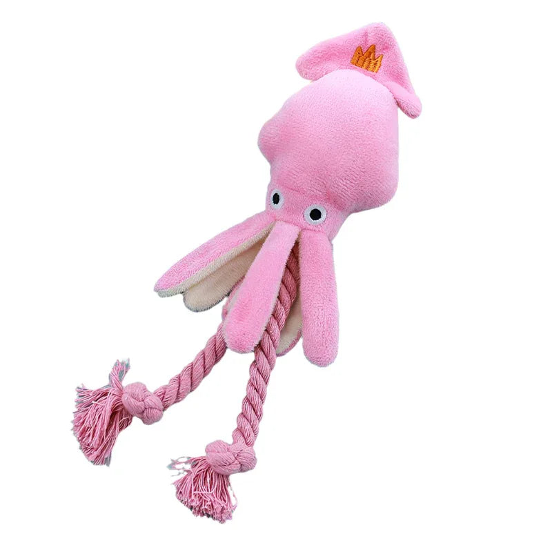 Beißfester Oktopus Hundespielzeug mit Soundfunktion zur Zahnreinigung