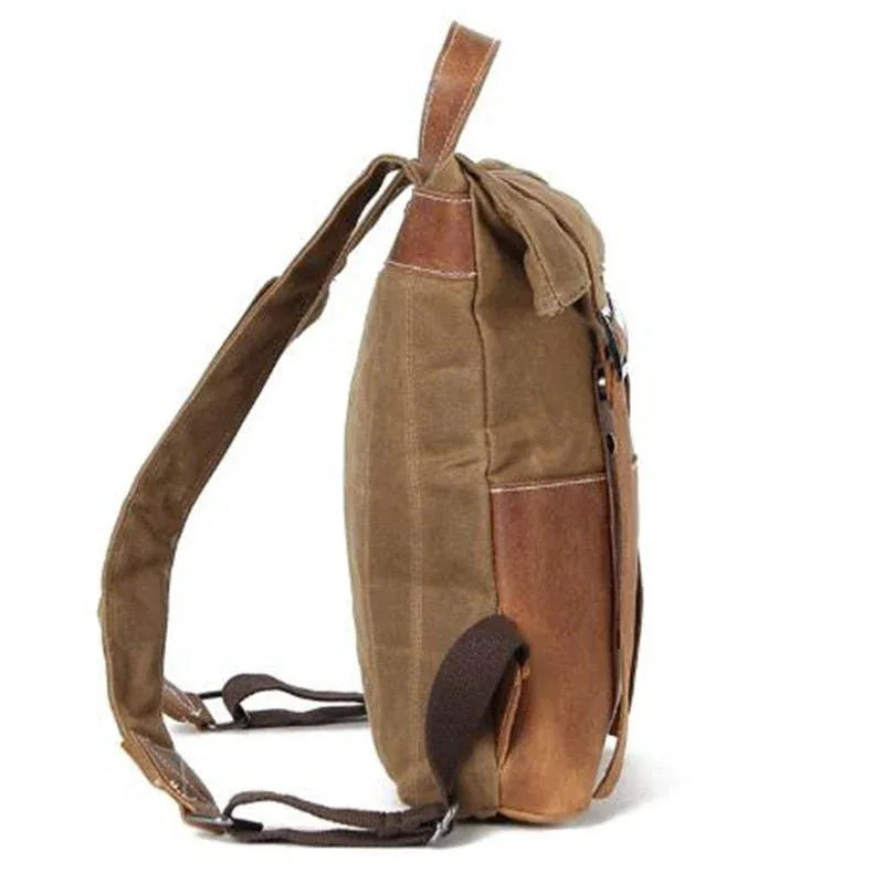 Verschleißfester Öl-Wachs-Segeltuchrucksack mit Reisetasche aus Leder der oberen Schicht