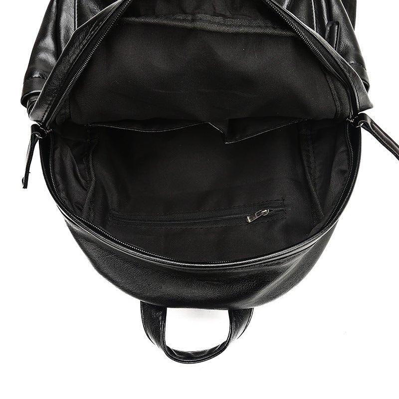 Damen-Rucksack aus schwarzem PU-Leder mit verstellbaren Trägern