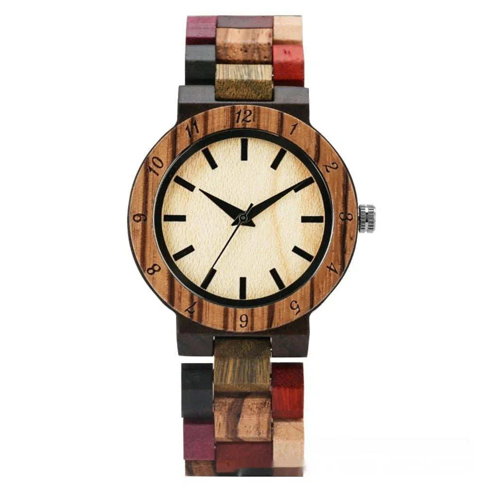 Montre classique en bois pour femme