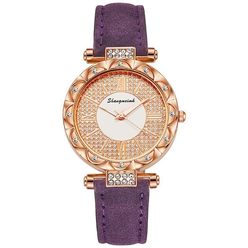 Montre à quartz incrustée de diamants pour femme