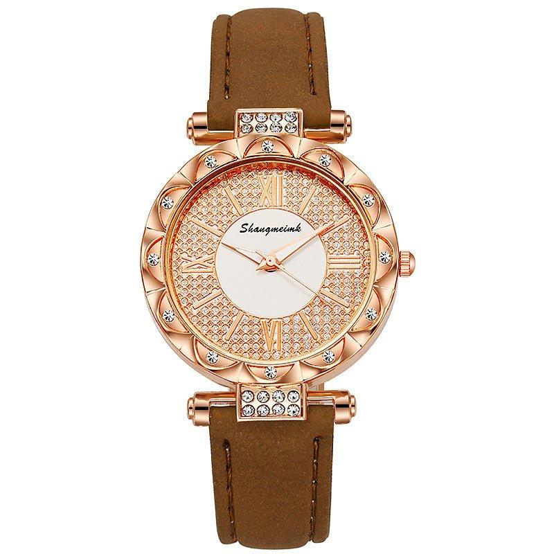 Montre à quartz incrustée de diamants pour femme