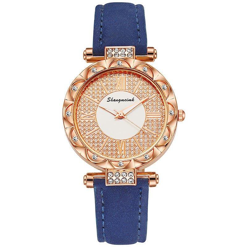 Montre à quartz incrustée de diamants pour femme