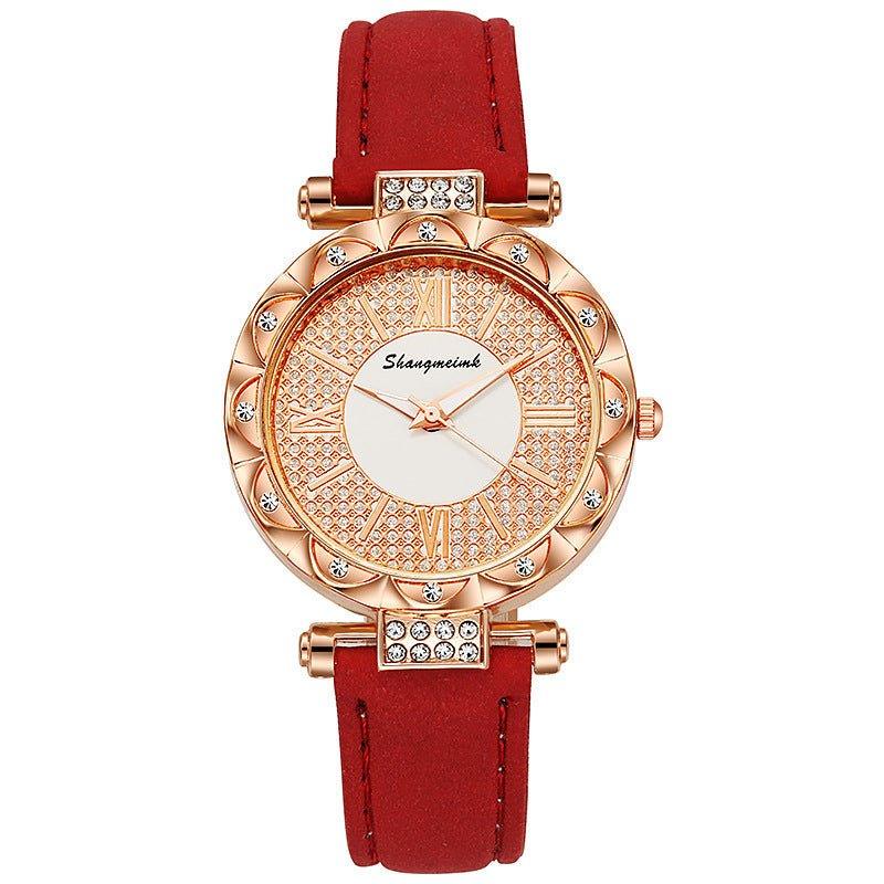 Montre à quartz incrustée de diamants pour femme