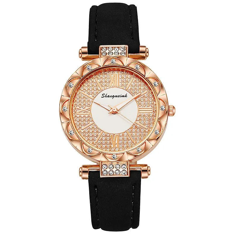 Montre à quartz incrustée de diamants pour femme