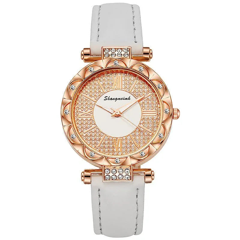 Montre à quartz incrustée de diamants pour femme