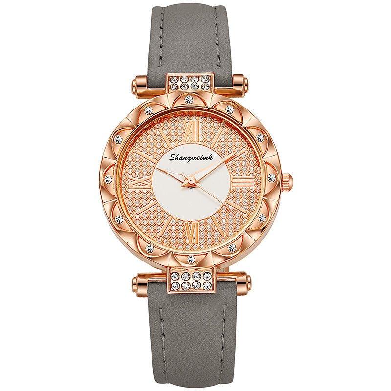 Montre à quartz incrustée de diamants pour femme